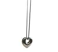 Psdndeww Delicate Choker Necklace Stainless Steel Heart Pendant for Daily Use Necklace as Picture