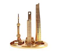 Psdndeww Detailed Electroplated Shanghai Oriental Pearl Tower Architecture Replica Alloys for Display or Collectors