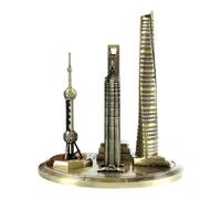 Psdndeww Detailed Electroplated Shanghai Oriental Pearl Tower Architecture Replica Alloys for Display or Collectors