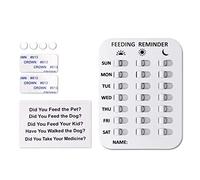Psdndeww Dog Feeding Reminder Magnetic Reminder Sticker 2 Times Three Times Indication Chart Prevent Overfeeding or Obesity