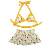 Psdndeww Dogs Beach Dress for Small Dogs Fashion Puppy Swimwear Flower Print Bikinis Set Swimming Skirt for Bichons Teddydogs