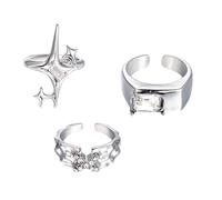 [Psdndeww] Durable Cubic Zirconia Star Ring Set for Couples is a Jewelry that requires style and personality