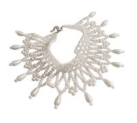 [Psdndeww] Elegant Layered Pearl Shoulder Necklace for Women Prom Party Wedding Dress Beaded Shawl Body Jewelry Color