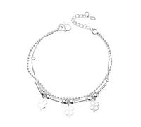 [Psdndeww] Elegant silver plated featuring a minimalist Korean design and a fashion-forward woman fashionable wrist accessory for a playful pendant accent, フリーサイズ