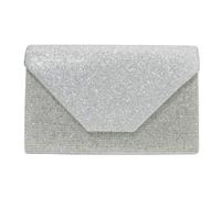 [Psdndeww] Exquisite Rhinestone Decorated Evening Handbag Versatile Shoulder Bag Add a Luxurious Touch to Your Dinner Party Look, Silver