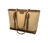 [Psdndeww] Fashion handbags PU leather shoulder bag suitable for work meeting and shopping with enough space for your belongings, Khaki