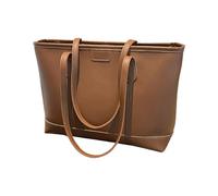 [Psdndeww] Fashion handbags PU leather shoulder bag suitable for work meeting and shopping with enough space for your belongings, Braun