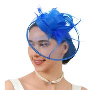 [Psdndeww] Feathered Mesh Flower Flower Shaped Tea Party Headwear Classic Pill Box Hat Pill Box with Event Pill Box Ware Net for Women
