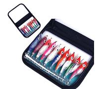 Psdndeww Fish Lures Baits 10Pcs Fluorescent Squid Jig Hooks Shrimp Soft Fishing for Salt/Freshwater Fish Fluorescent Squid Jig Hooks Soft Fishing