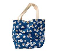 [Psdndeww] Flower Print Corduroy Tote Bag Handle Mummy Bag Party Gift Shopping Handbag Beach Small Handbag Cordroy Handbag, D