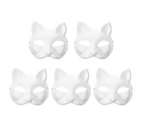 [Psdndeww] Fox Masquerade Japanese Anime Cosplay Hand Painted Party Halloween Japanese Anime Cosplay Hand Painted Fox Half Face, I, a