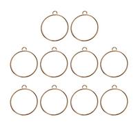 [Psdndeww] Gold Silver Bronze Color Blank Round Pendant 10x/Set Frame Bezel Tray with Resin Frame Loop Jewelry Making
