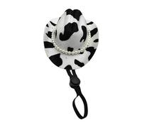 Psdndeww Halloween Pet Costume Hat for Dog Cats Elegant Fedoras Hat Headwear Pet Birthday Supply Dog Hat with Pearls Chain