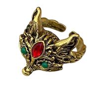 [Psdndeww] Handmade alloy fox ring with detailed design open ring for anime enthusiasts and trend setters handmade fox jewelry