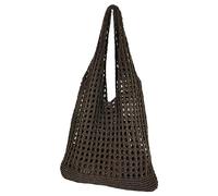 [Psdndeww] Hollow Out Tote Bag Shopping Bag Shoulder Bag Crochet Beach Bag Large Capacity Universal Bag for Girls Women, coffee
