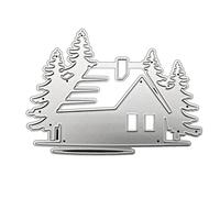 Psdndeww House Tree Metal Cutting Dies Scrapbooking Album Paper Card Template