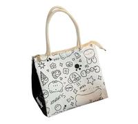 Psdndeww Insulated Lunch Bag Women Men Adults with Backstick Lunch Box Container Cooler for Work Picnics for Women, Black and White, Einheitsgröße