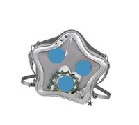[Psdndeww] ITABAG Backpack Satchel Star Shaped Crossbody Shoulder Bag Insert Star Shape Purse Handbag with Adjustable Strap, Silver