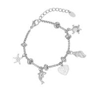 [Psdndeww] Jewelry Replaceable Gold Silver Stainless Steel Stainless Steel Curb Chain Crystal Decorative Unisex Accessories Series Sun Moon, 銀, As described, No Gemstone