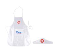 Psdndeww Kids Doctor Role Play Costume Set, Adjustable Apron and Play Doctor Costume for Pretending Headdress Hat
