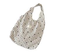 [Psdndeww] Large Capacity Arm Lower Bag for Women Lightweight Practical Shoulder Bag Printed Handbag Comfortable Strap Shoulder for Daily Commuter and Travel, Striped love is black