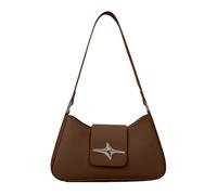[Psdndeww] Leather Tote Bag Solid Color Handbag Arm Pit Bag Girl Women Versatile Shoulder Bag Fashion Trendy Bag Underarm Bag, Braun