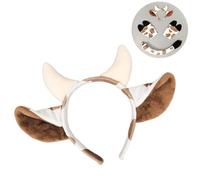 Psdndeww Lovely Animal Cow Costume Accessories: Ears Headband Paws Gloves Tail Halloween Christmas Party Accessories For Women Baby Kids Toddler Girls For Dogs