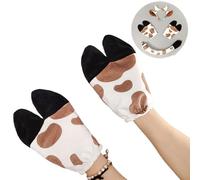 Psdndeww Lovely Animal Cow Costume Accessories: Ears Headband Paws Gloves Tail Halloween Christmas Party Accessories For Women Baby Kids Toddler Girls For Dogs