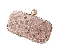 [Psdndeww] Luxurious Rhinestone Embroidery Party Wallet Adjustable Shoulder Strap Practice Polyester Secure Storage Compartment Prom Event Practice Polyester Fashion Wallet, beige, (champagne)