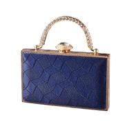 [Psdndeww] Luxurious rhinestone studded wdding party gowns and handbags for special occasions evening bag casual shoulder wallet, deep blue