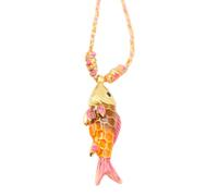 Psdndeww Marine Life Fish Charm Necklace Adjustable Rope Chain Neck Chains Stainless Steel Jewellery for Daily Wear or Gifts Lightweight Rope Chains Necklace Jewellery, one size, As described, As
