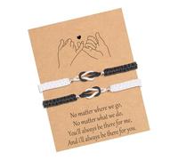 Psdndeww Meaningful Love Knot Romantics Braided Friendship Wristchain Unique Partners and Friend Red and Black, One Size, as described, as described