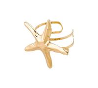 [Psdndeww] Modern Nautical Inspired Adjustable Cuff Combined Starfish Charm Shell Pattern Versatile Jewelry Casual Beach Vacation Jewelry Accessories, フリーサイズ