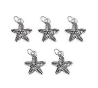 [Psdndeww] Nautical Style Starfish Drop Pendant Tibetan Silver Finish Jewelry Components Jewelry Research Findings Creative Design Snowflake Pendant, フリーサイズ, As described, No Gemstone