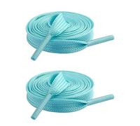 [Psdndeww] Night Visibility Shoelaces Multiple Color Options Dark Glow Flat Shoelaces for Jogging Cycling Night Walking Fluorescent Sneakers Laces for Men Women, lakeblue, L~XL A