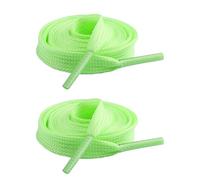 [Psdndeww] Night Visibility Shoelaces Multiple Color Options Dark Glow Flat Shoelaces for Jogging Cycling Night Walking Fluorescent Sneakers Laces for Men Women, neongreen, L~XL A