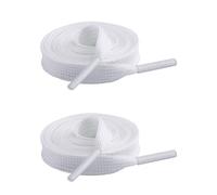 [Psdndeww] Night Visibility Shoelaces Multiple Color Options Dark Glow Flat Shoelaces for Jogging Cycling Night Walking Fluorescent Sneakers Laces for Men Women, white, L~XL A