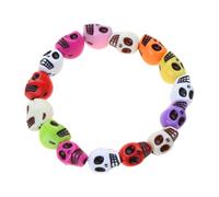 Psdndeww Novelty Skull Bracelets Adjustable Elastic Prayer Bead Linked Jewelry Decoration Holiday Girl Women's Colorful Skull Punk Elastic Adjustable Jewelry Charms