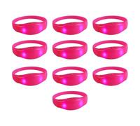 Psdndeww Pack of 10 LED Light Bracelets Multicoloured Luminous Silicone Bracelets Voice Activated Bangles Accessories for Concerts