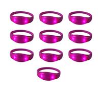Psdndeww Pack of 10 LED Light Bracelets Multicoloured Luminous Silicone Bracelets Voice Activated Bangles Accessories for Concerts