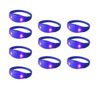 Psdndeww Pack of 10 LED Light Bracelets Multicoloured Luminous Silicone Bracelets Voice Activated Bangles Accessories for Concerts