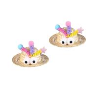 Psdndeww Pet Straw Hat for Small Cats Dogs Carnivals Party Sombrero Hat Festival Hat 2PCS Lovely Tiny Hat Headwear Hat