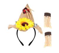 Psdndeww Practical Burlap Scarecrows Hat And Straw Decoration Costume Hats For Halloween Role Play Autumn Event Barn Dance Scarecrow Costume Props
