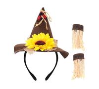 Psdndeww Practical Burlap Scarecrows Hat And Straw Decoration Costume Hats For Halloween Role Play Autumn Event Barn Dance Scarecrow Costume Props