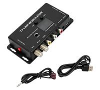 Psdndeww Radio Frequency Modulator with AV Input Converts Red Yellow White Signals to Coaxial Output for Multiple TVs Digital Screen Channel Selection Digital Screen Radio Frequency Modulator