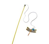 Psdndeww Realistic Dragonflies Cats Toy with Bells Teaser Wand for Funny Interactive Teaser Wand Stimulate Realistic Toy Dragonflies