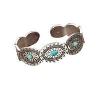 [Psdndeww] Retro Style Open Cuff is a refined bangle jewelry made of natural turquoise for a unique look and refined bangle jewelry for an adjustable cuff