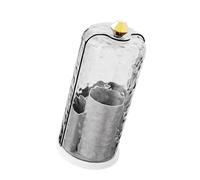 Psdndeww Rotating Cosmetic Storage Box Transparency Multi Compartment Designs Space Saving Bathroom Countertop Organiser Rental Friendly Makeup Organizer