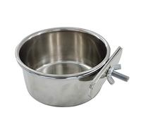 Psdndeww S/for M/L/XL Stainless Steel Pet Parrot Feeding Drinking Cup Water Cage Anti-Turnover Hanging Bowl Cup Birds Foods