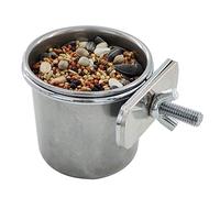 Psdndeww S/for M/L/XL Stainless Steel Pet Parrot Feeding Drinking Cup Water Cage Anti-Turnover Hanging Bowl Cup Birds Foods